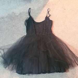Sale!  Elegant Black Lace Tulle Dress